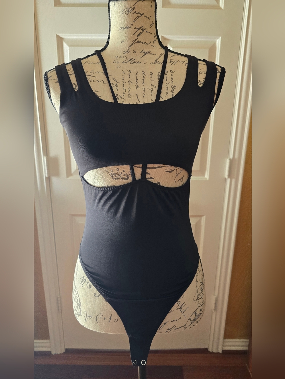 Black Cutout One-Piece Bodysuit Size S